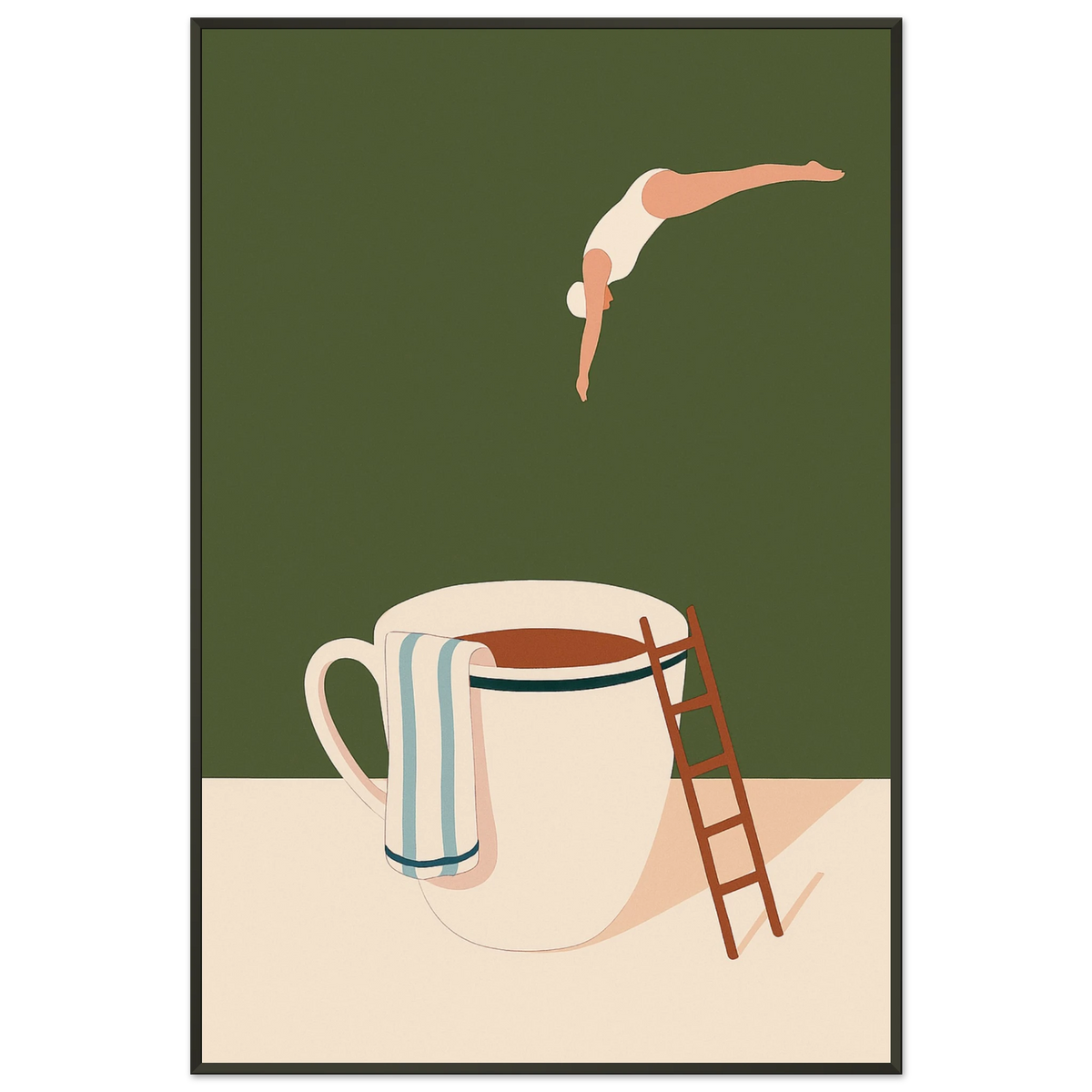 Coffee Escape – Gift-Ready Metal Framed Poster - - Metal Framed Posters