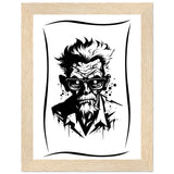 Edgy Artistry - Black and White Character - 15x20 cm 6x8″ Wood frame - Wooden Framed Posters