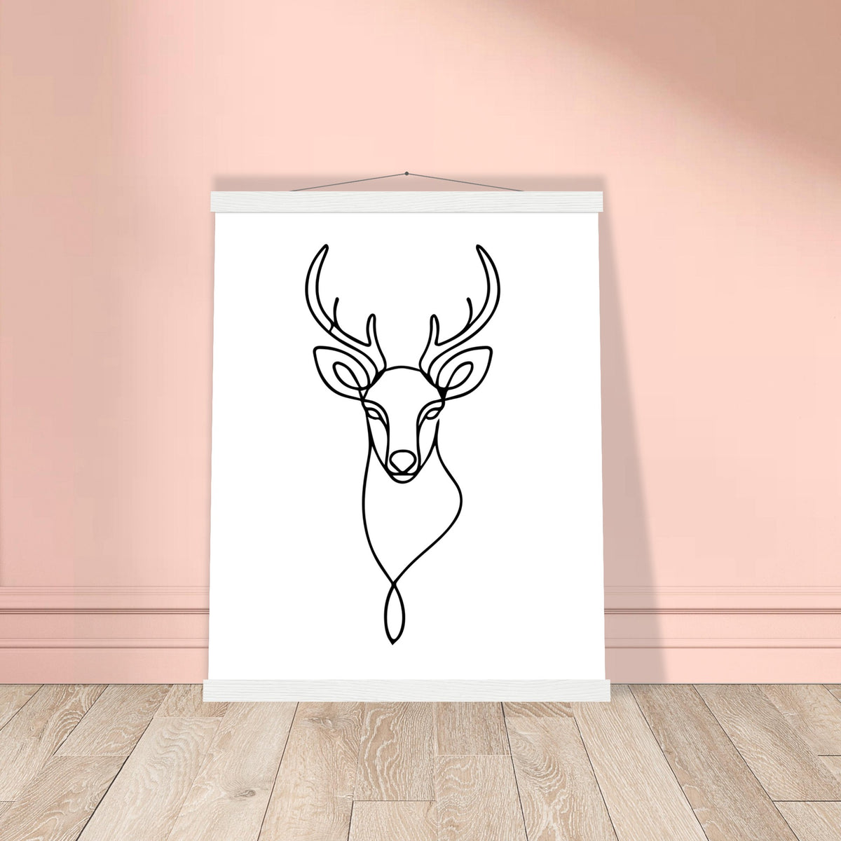 Graceful Lines - Deer Design for Contemporary Spaces - 40x50 cm 16x20″ White wall hanger - Posters With Hanger