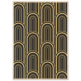 Timeless Elegance - Black and Gold Art Deco Masterpiece - 70x100 cm 28x40″ Wood frame - Framed Posters