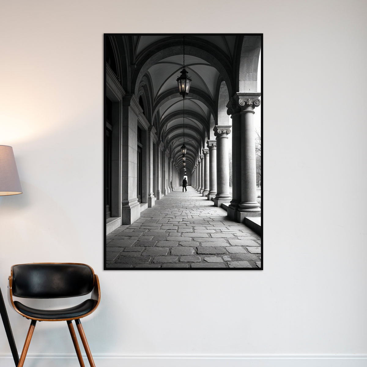 Architectural Serenity in Black & White - 24x36 - Framed Posters