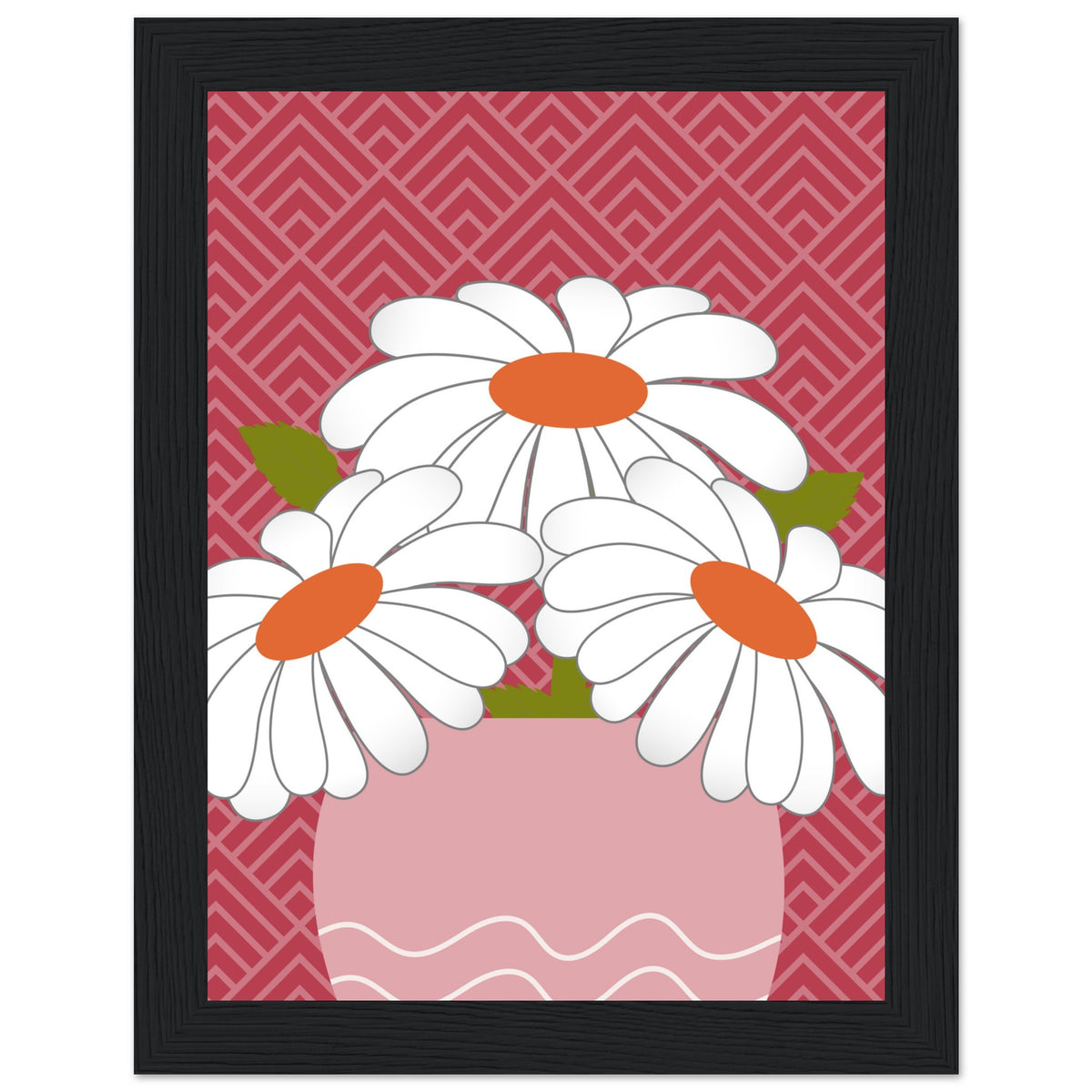 Daisy Dreamscape - Luxurious Wall Art - 15x20 cm 6x8″ Black frame - Wooden Framed Posters