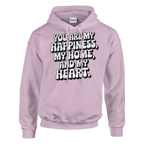 Happiness, Home, and Heart – A Gift for Your Husband - Light Pink - Hoodies