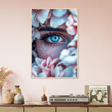 Inner Bloom - Eye with Floral Frame Print - 60x90 cm 24x36″ Wood frame - Framed Posters