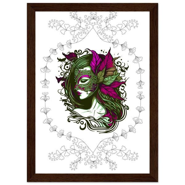 Masked Enchantment - Deluxe Framed Poster - A4 21x29.7 cm 8x12″ Dark wood frame - Framed Posters