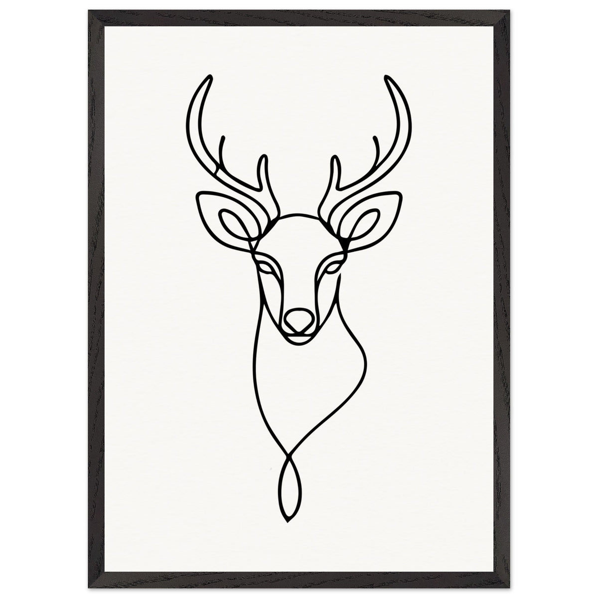 Nature's Outline - Elegant Deer in Wooden Frame - 50x70 cm 20x28″ Black frame - Wooden Framed Posters