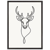 Nature's Outline - Elegant Deer in Wooden Frame - 50x70 cm 20x28″ Black frame - Wooden Framed Posters