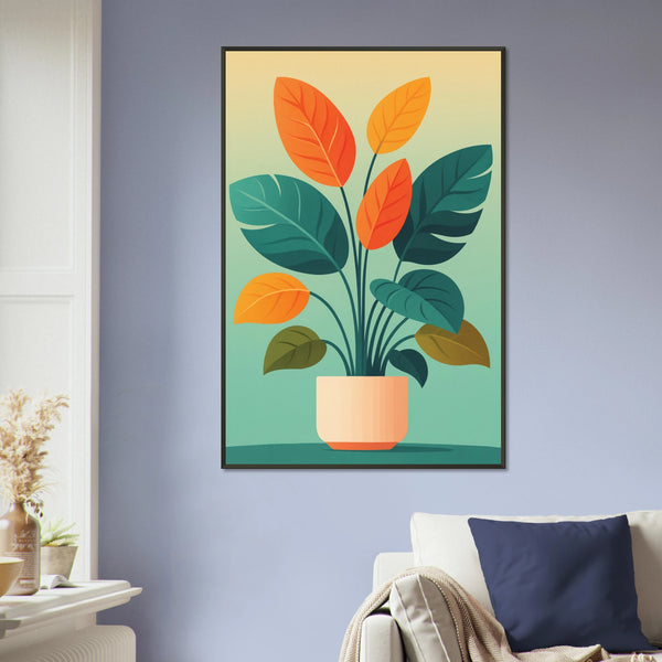 Gift Botanical Calm – Metal Framed Poster for Plant Lovers - - Metal Framed Posters