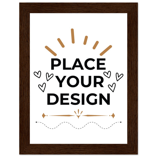 Vivid Decor - Semi-Glossy Customizable Posters with Sturdy Wooden Frames - 15x20 cm 6x8″ Dark wood frame - Wooden Framed Posters