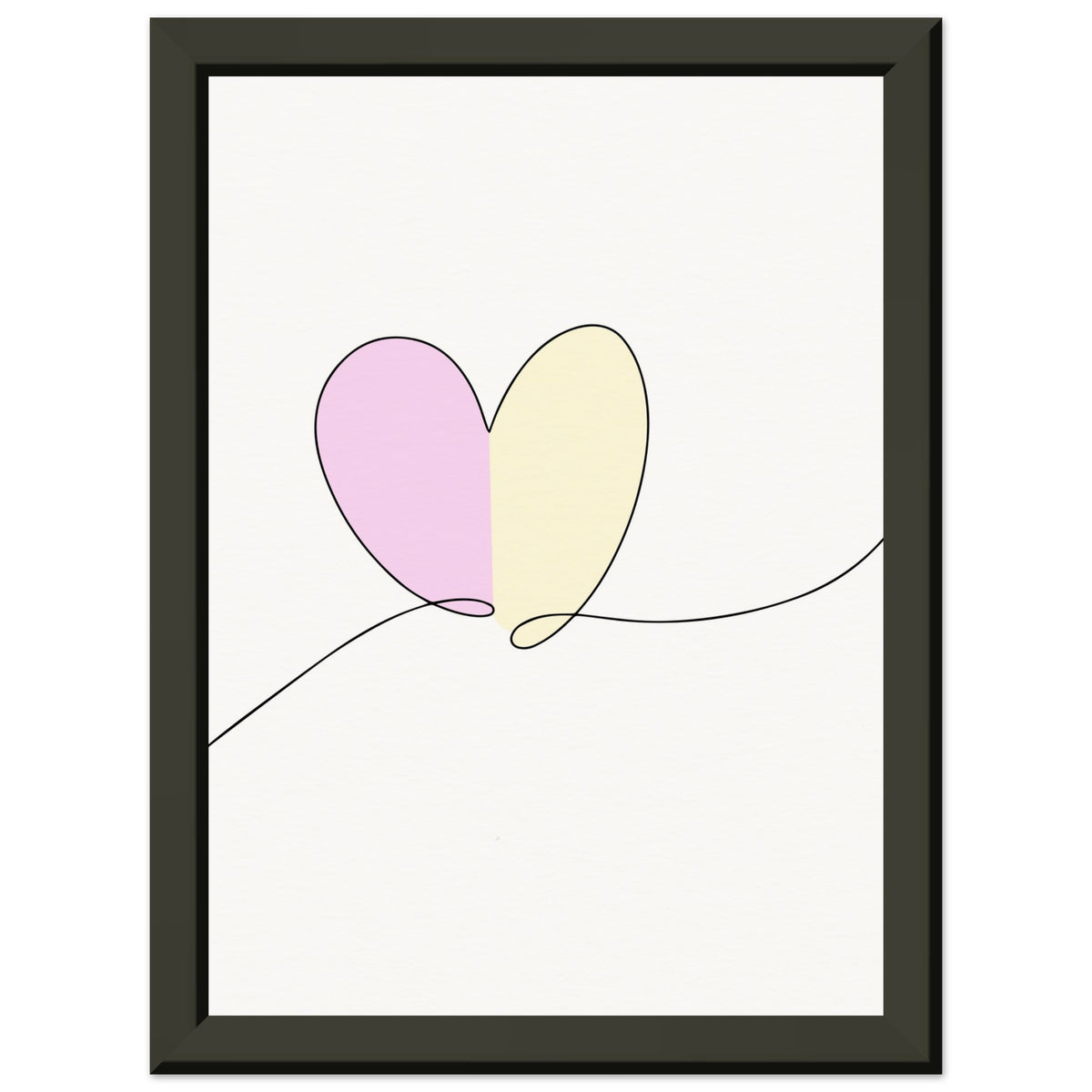 Heartfelt Harmony - Minimalist Love - 13x18 cm 5x7″ - Metal Framed Posters