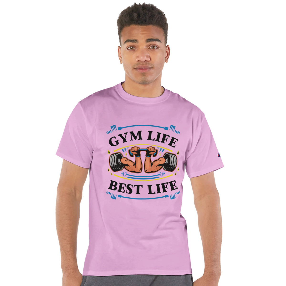 Live the Gym Life - Bold Motivation for True Fitness Lovers - pink candy - T-Shirts