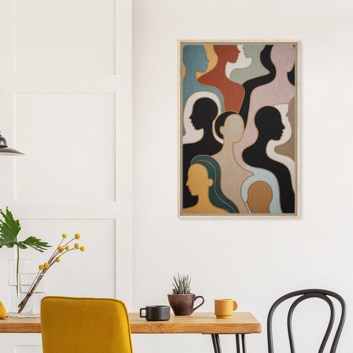 Gift Connections – Abstract Faces Framed Canvas - - Canvas