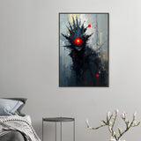 Crimson Gaze - Dark Abstract Figure Framed Poster - 60x90 cm 24x36″ - Metal Framed Posters