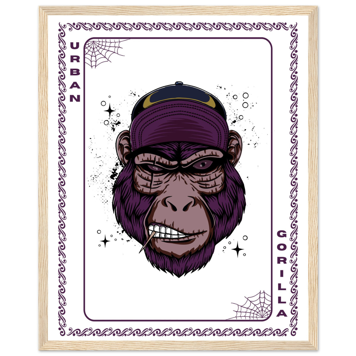 Elevate Your Decor - Steampunk, Funky, and Urban Gorilla Poster Set - 40x50 cm 16x20″ Wood frame Urban Gorilla - Wooden Framed Posters