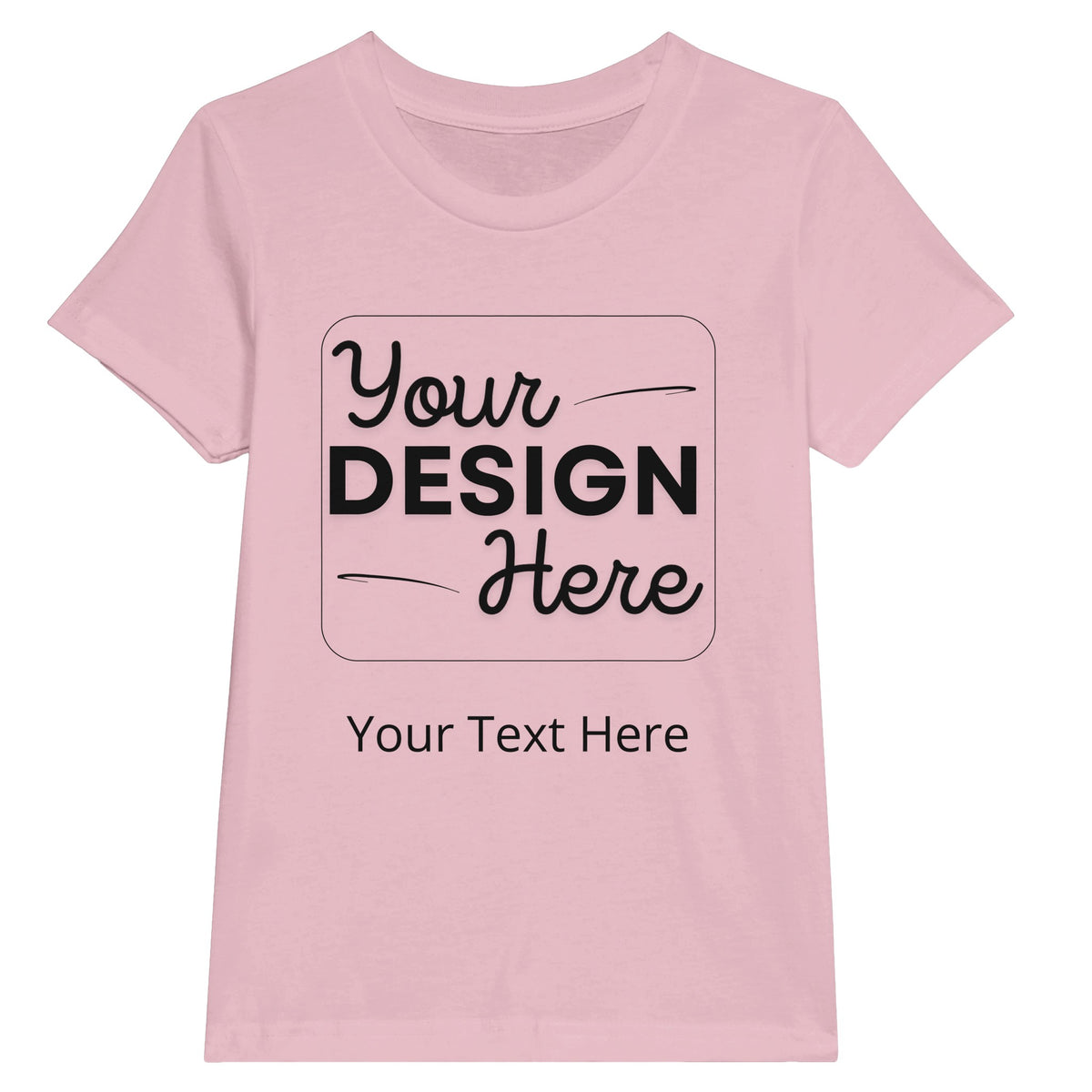 Colorful Comfort Kids Customizable Crewneck Tee - Pink - Crewneck T-shirts