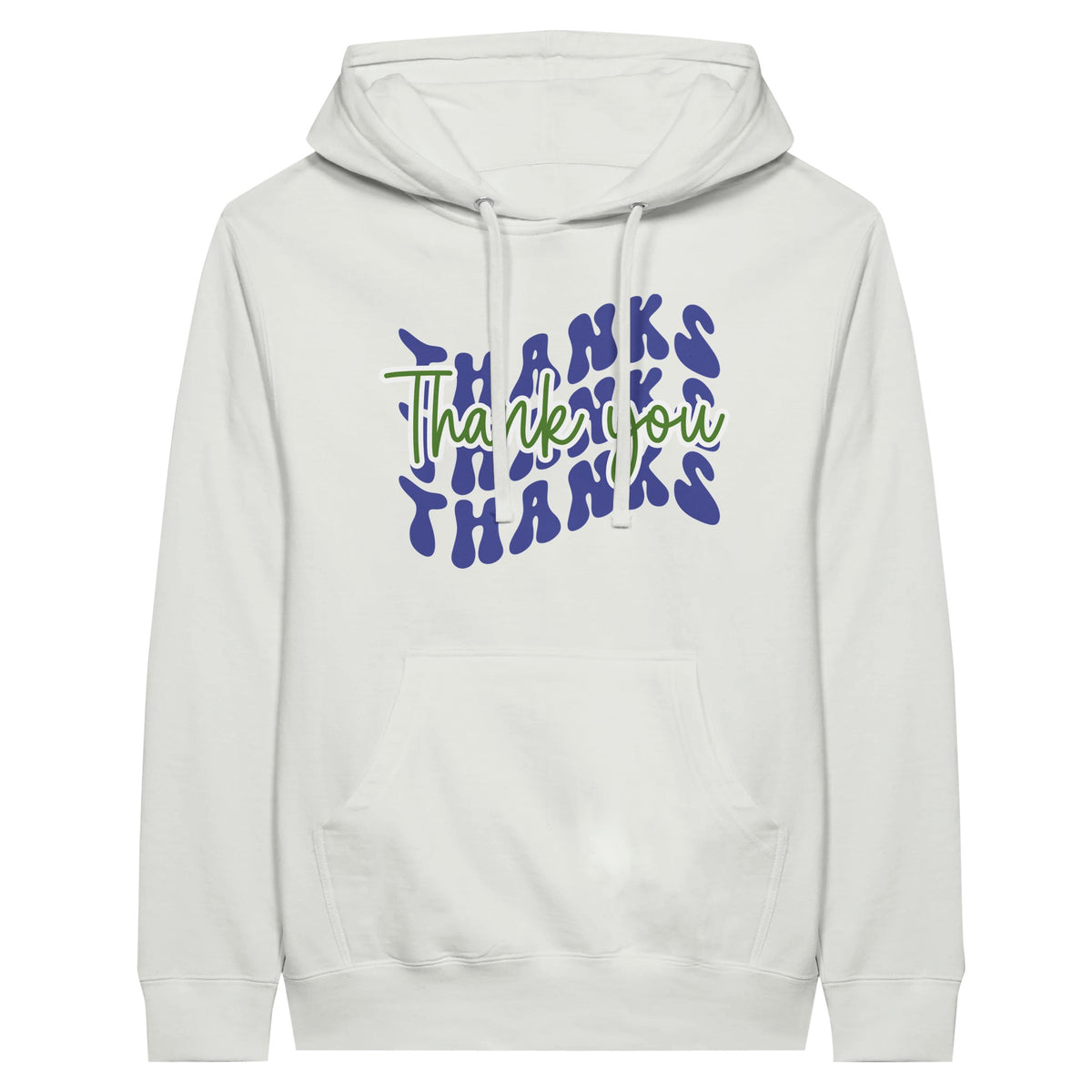 Gratitude in Threads - Premium Thanksgiving Typography Hoodie - White - Hoodies