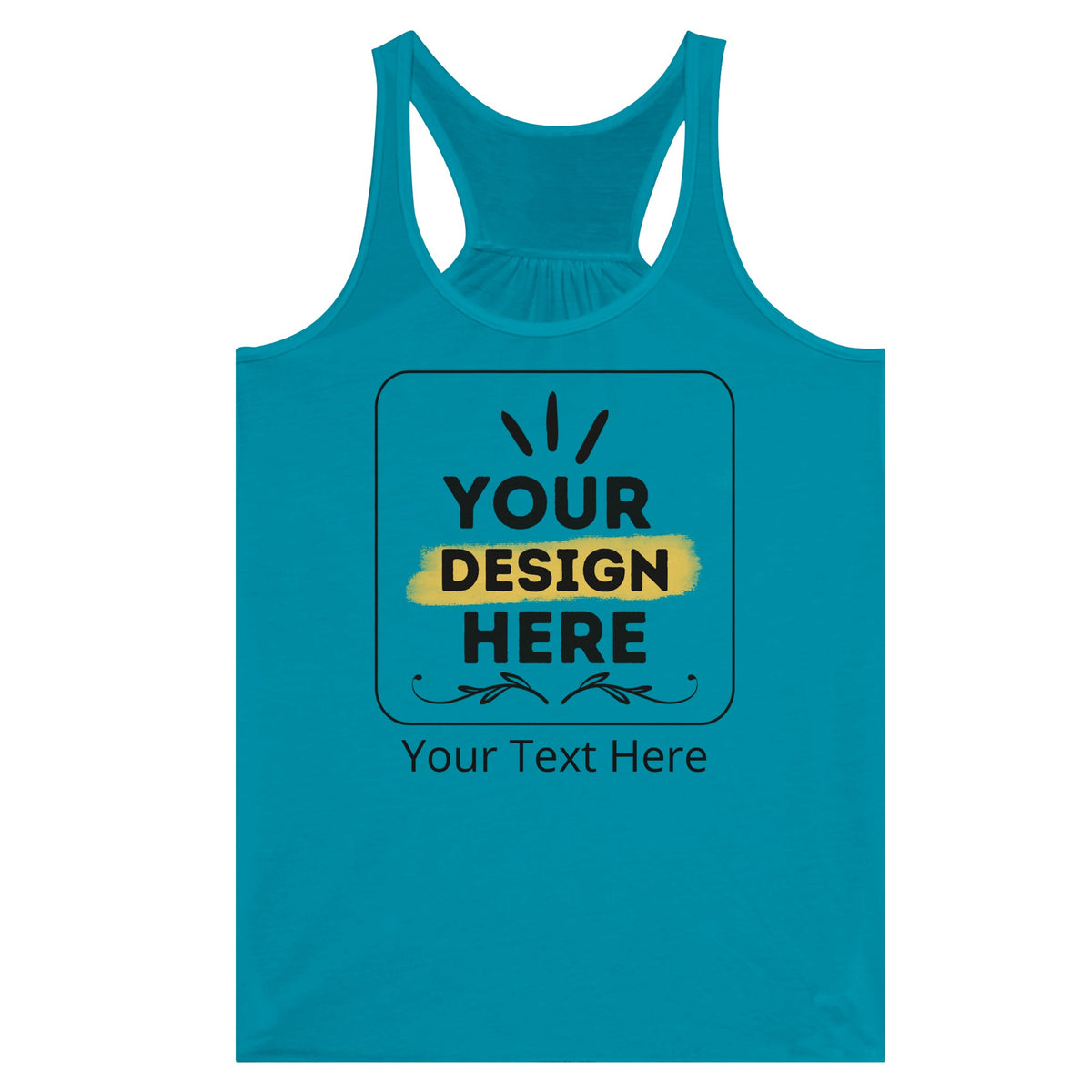 Elevate Your Look - Personalized Flowy Racerback Tank for Women - Teal - Tank Tops