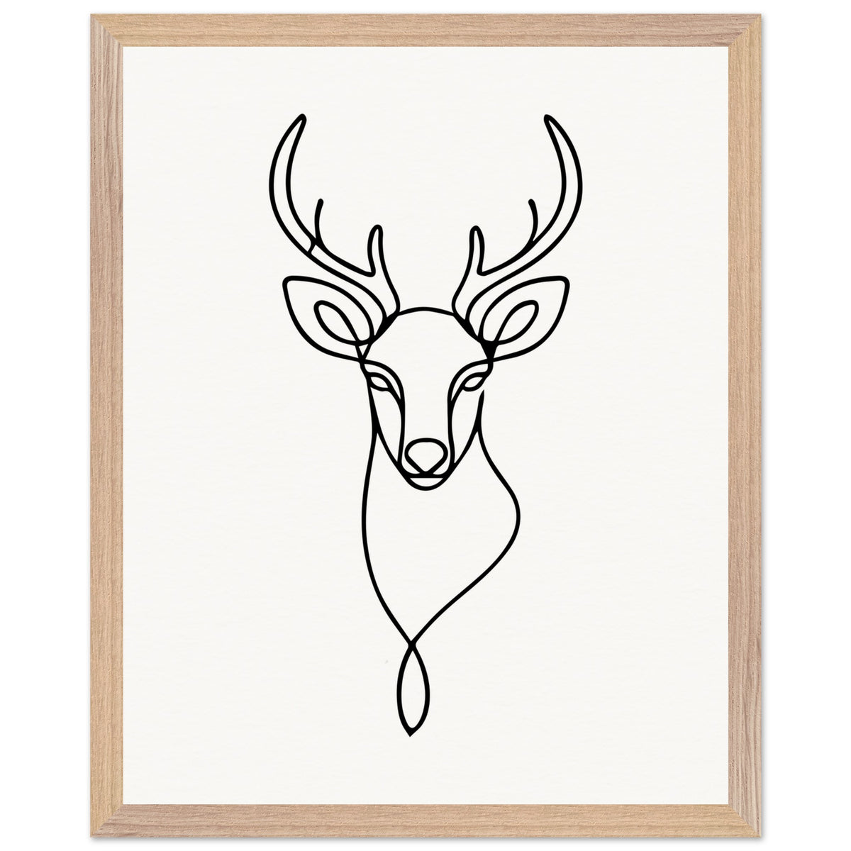 Nature's Outline - Elegant Deer in Wooden Frame - 40x50 cm 16x20″ Wood frame - Wooden Framed Posters