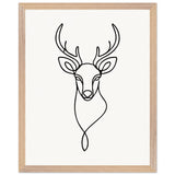 Nature's Outline - Elegant Deer in Wooden Frame - 40x50 cm 16x20″ Wood frame - Wooden Framed Posters