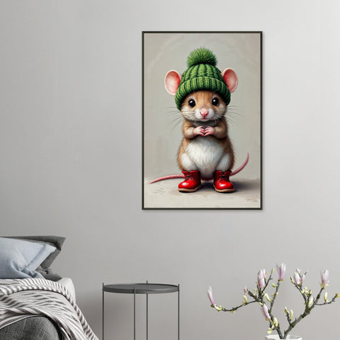 Image of Tiny Charm - A Mouse in Boots Wall Art