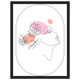 Ethereal Blossom Muse - Framed Line Art Poster - 30x40 cm 12x16″ Black frame - Wooden Framed Posters