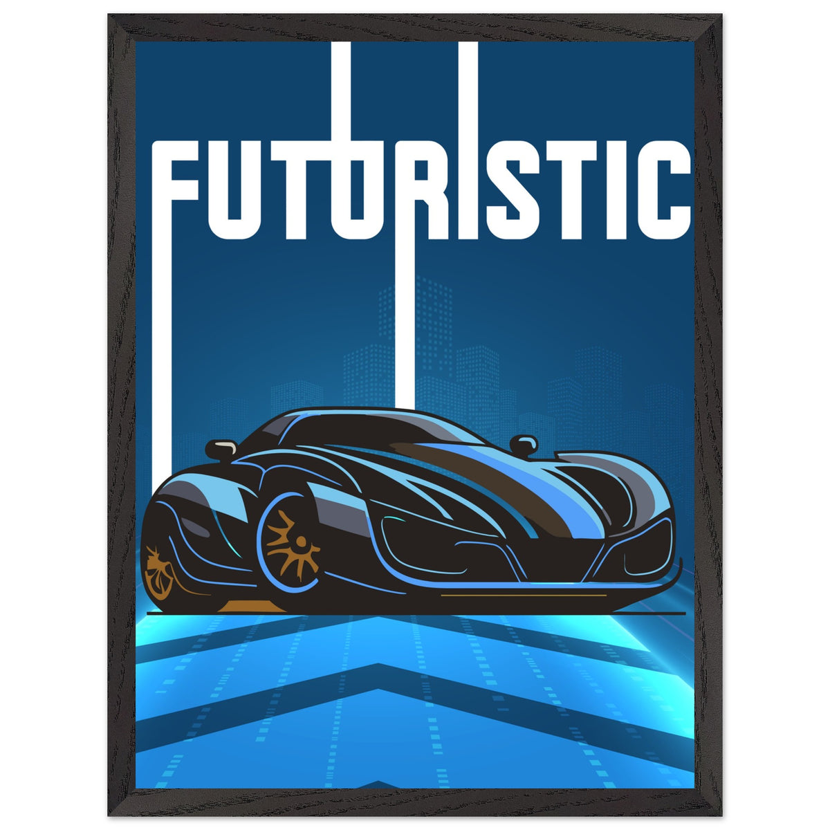 Futuristic Elegance - Premium Framed Poster - 30x40 cm 12x16″ Black frame - Wooden Framed Posters