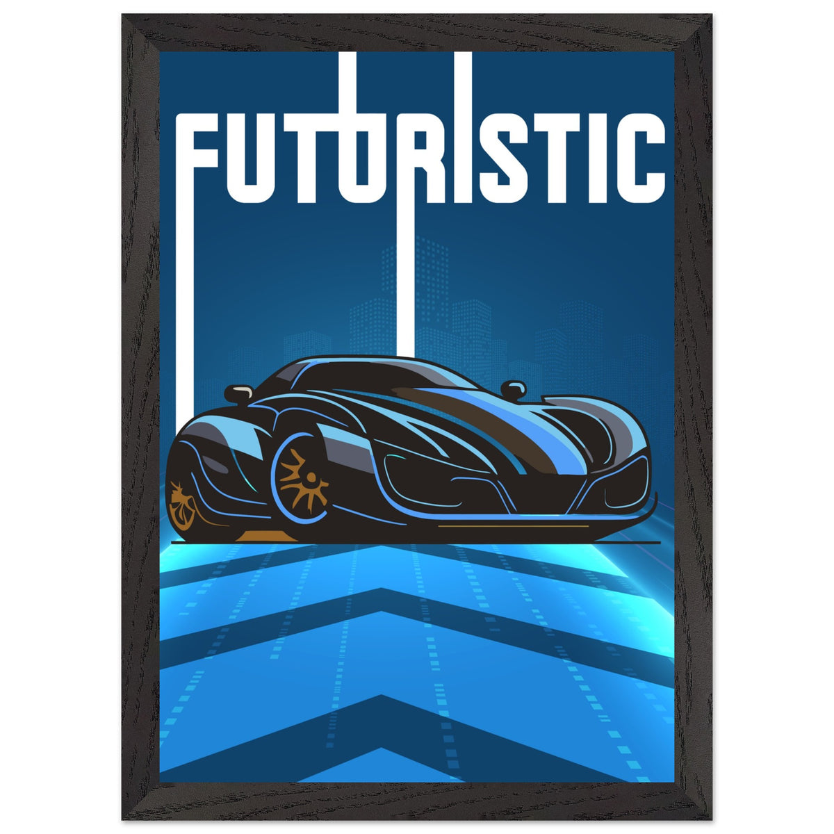 Futuristic Elegance - Premium Framed Poster - A4 21x29.7 cm 8x12″ Black frame - Wooden Framed Posters