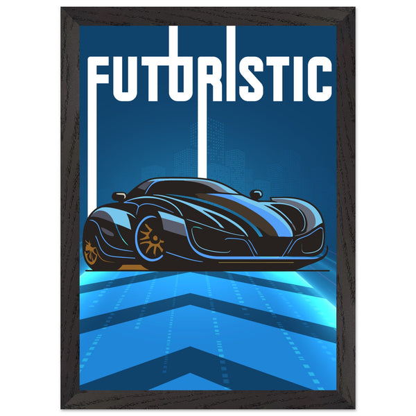 Futuristic Elegance - Premium Framed Poster - A4 21x29.7 cm 8x12″ Black frame - Wooden Framed Posters