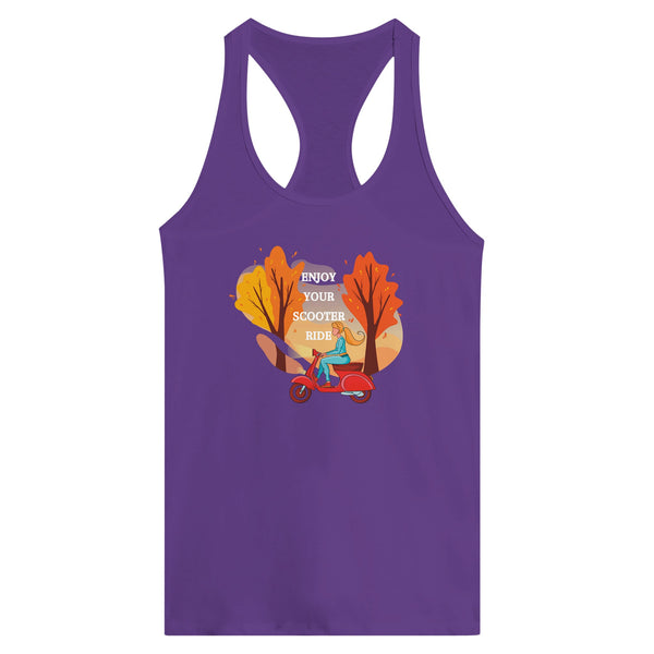 Ride with Delight - Embrace Adventure in Our Scooter Tank - Purple Rush - Tank Tops