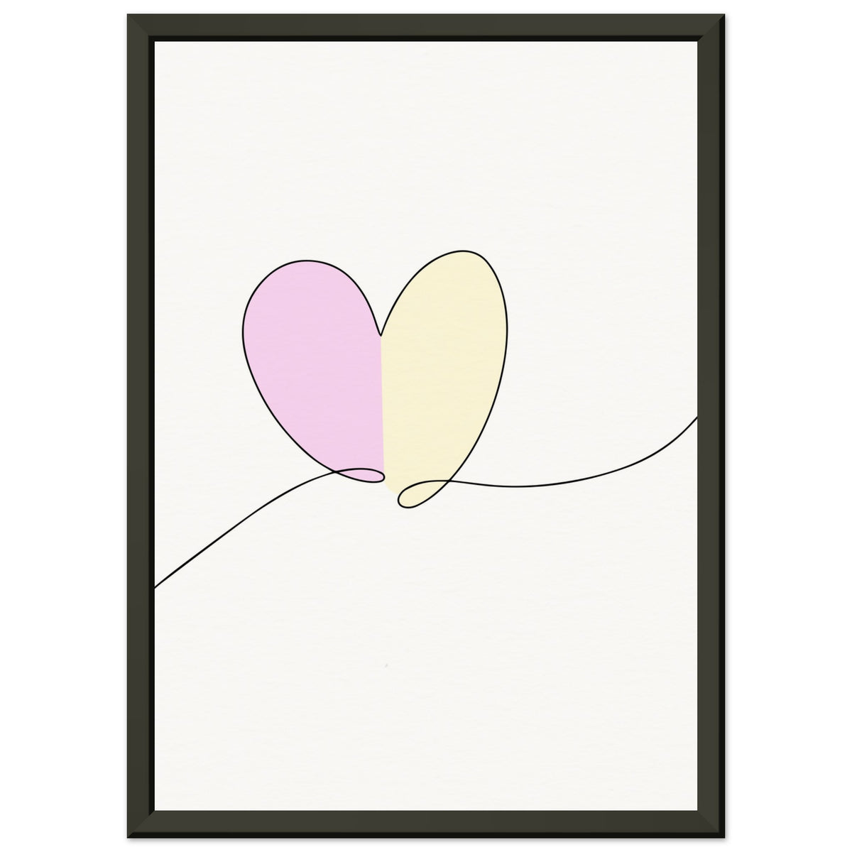 Heartfelt Harmony - Minimalist Love - A4 21x29.7 cm 8x12″ - Metal Framed Posters