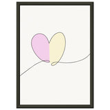 Heartfelt Harmony - Minimalist Love - A4 21x29.7 cm 8x12″ - Metal Framed Posters