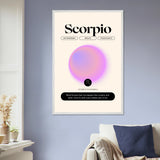 Zodiac Wall Art Framed Poster for Astrology Lovers - White frame Sagittarius - Wooden Framed Posters