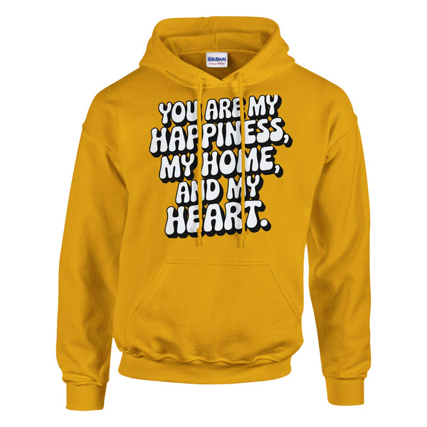 Happiness, Home, and Heart – A Gift for Your Husband - Gold - Hoodies