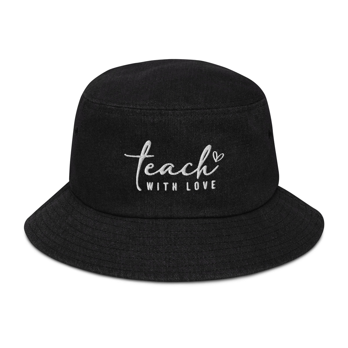 Educate with Heart Denim Hat - Black Denim - Hats