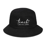 Educate with Heart Denim Hat - Black Denim - Hats