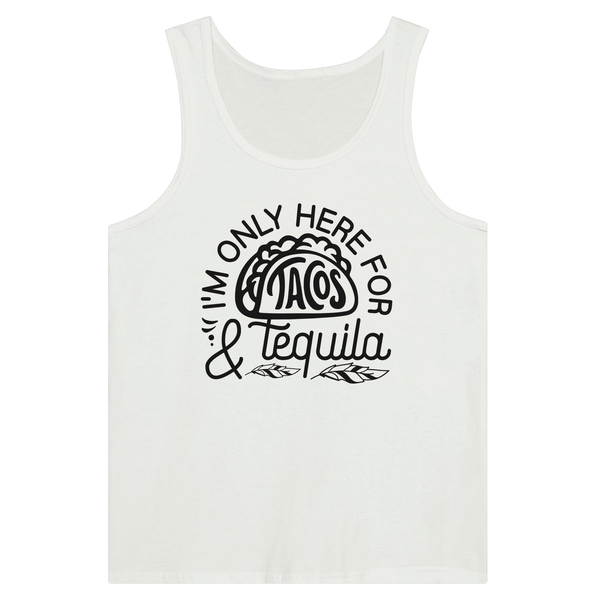 Tacos & Tequila Vibes - Tank Top for Taco Enthusiasts - White - Print Material