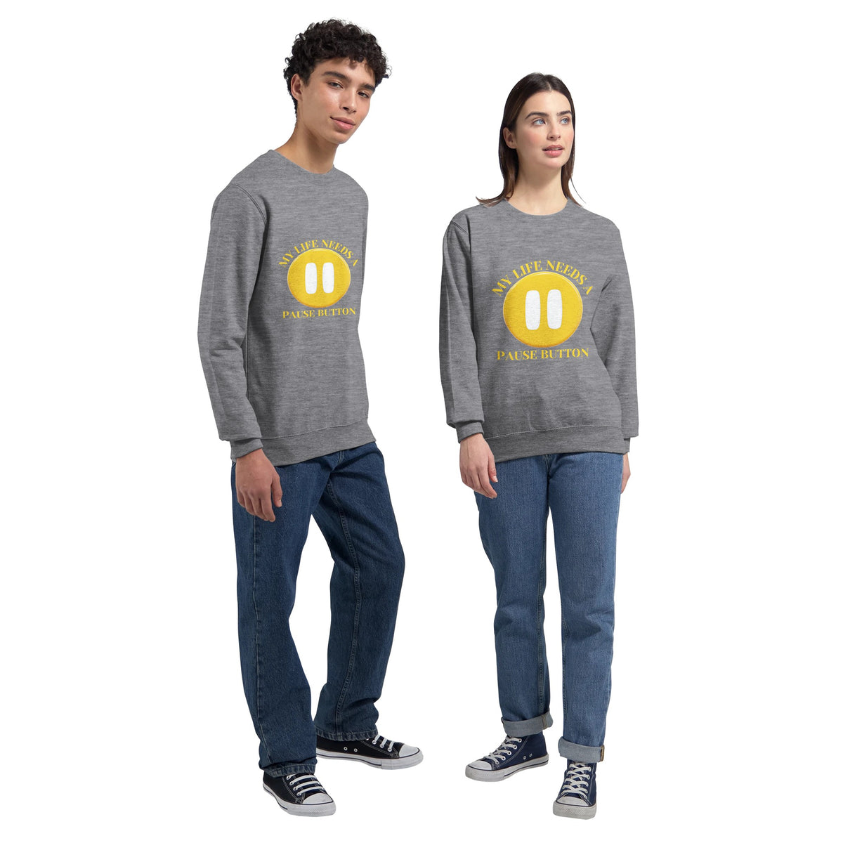 Need a Break? Wear It! - Heather Gray - Crewneck Sweatshirts