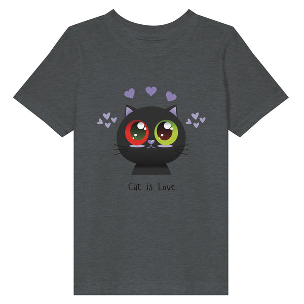 Pawsitively Heartwarming - Cat is Love Tee Edition - Granite Heather - Print Material