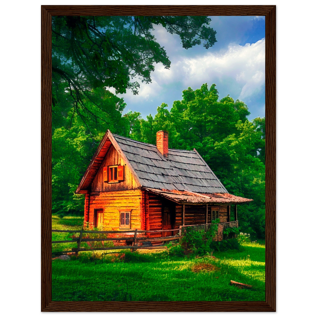 Peaceful Getaway - Framed Poster for Your Home - 30x40 cm 12x16″ Dark wood frame - Framed Posters