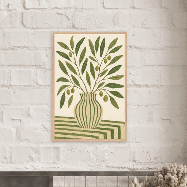 Minimalist Olive - Wooden Framed Poster for Gifting - Wood frame - Wooden Framed Posters
