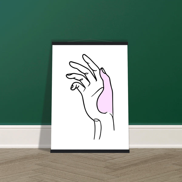 Vibrant Touch - Hand Art Print with Magnetic Hanger - 50x70 cm 20x28″ Black wall hanger - Posters With Hanger