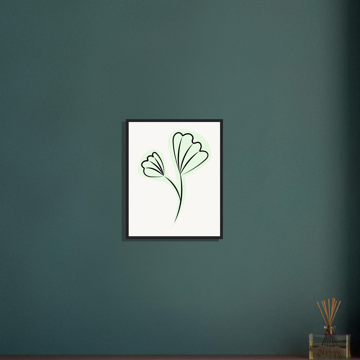 Elegant Floral Essence - Wooden Framed Art - - Wooden Framed Posters