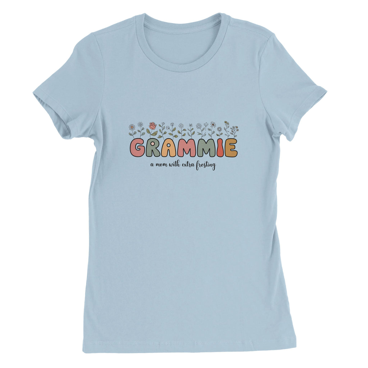 Grammie Floral Tee – Gift for Grandma - Baby Blue - T-Shirt