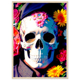 Mystical Bloom - Premium Floral Skull Poster - 50x70 cm 20x28″ Wood frame - Wooden Framed Posters