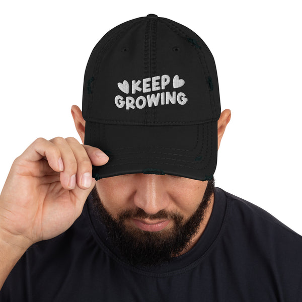 Keep Growing Distressed Dad Hat - -