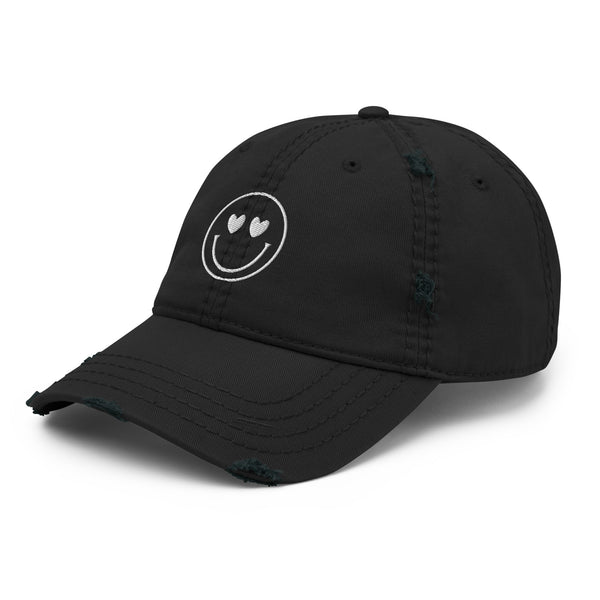 Smiley Distressed Dad Hat - Spread Joy Everywhere - -