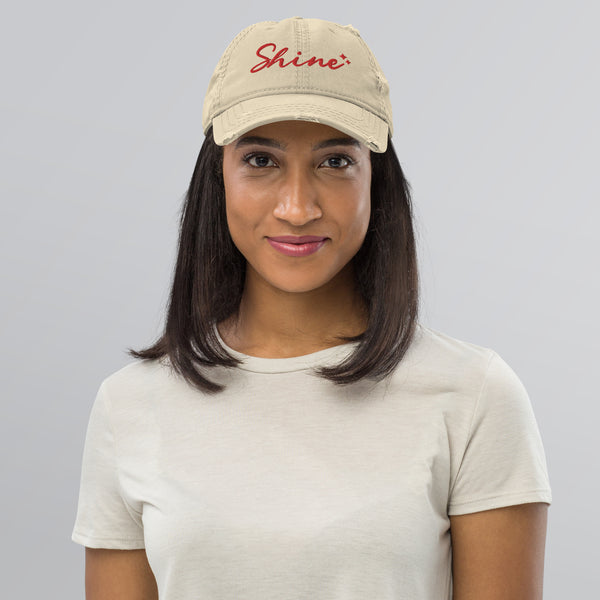 Shine Bright - Distressed Dad Hat - -