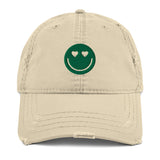 Smiley Face Distressed Dad Hat - -