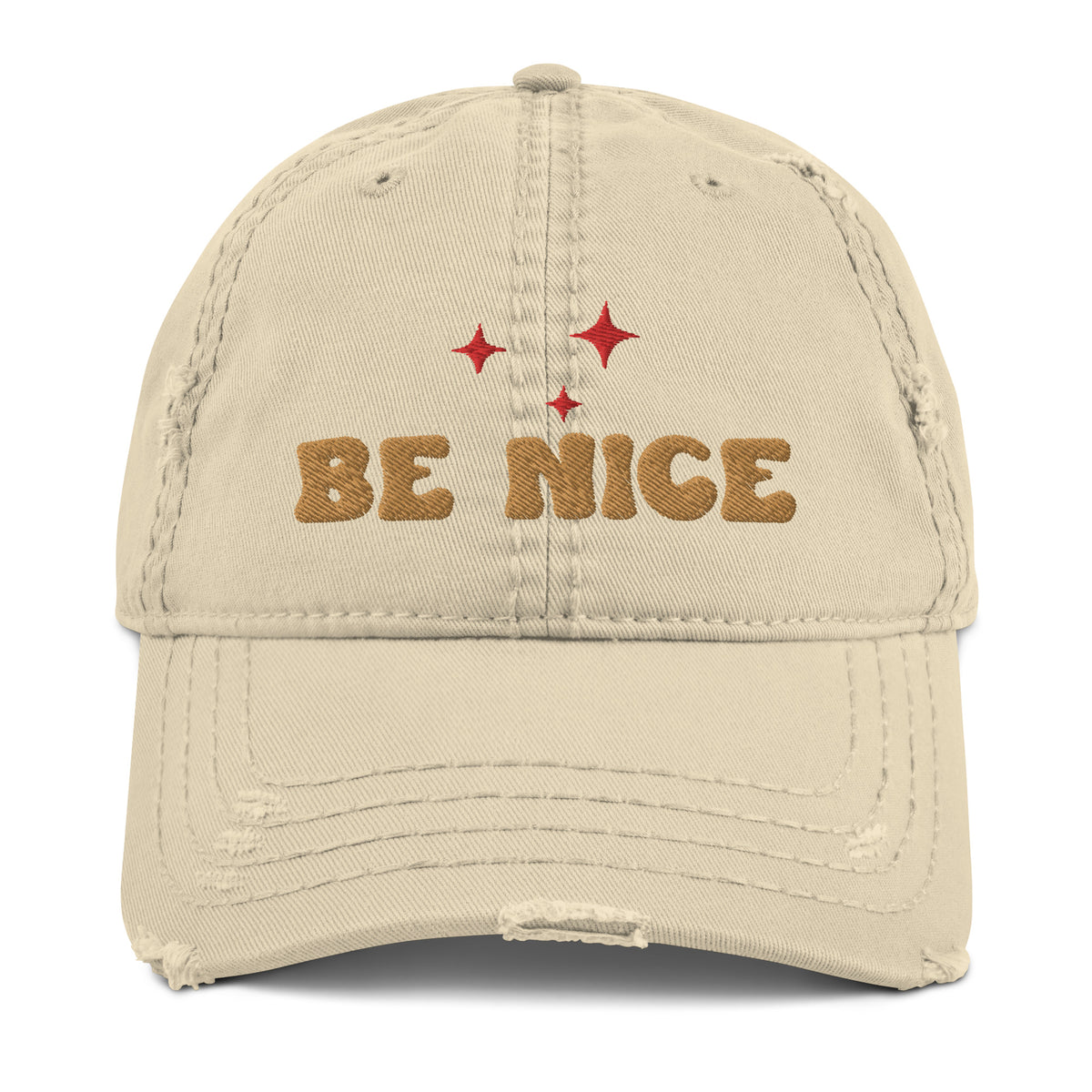 Be Nice Distressed Dad Hat - - Hats