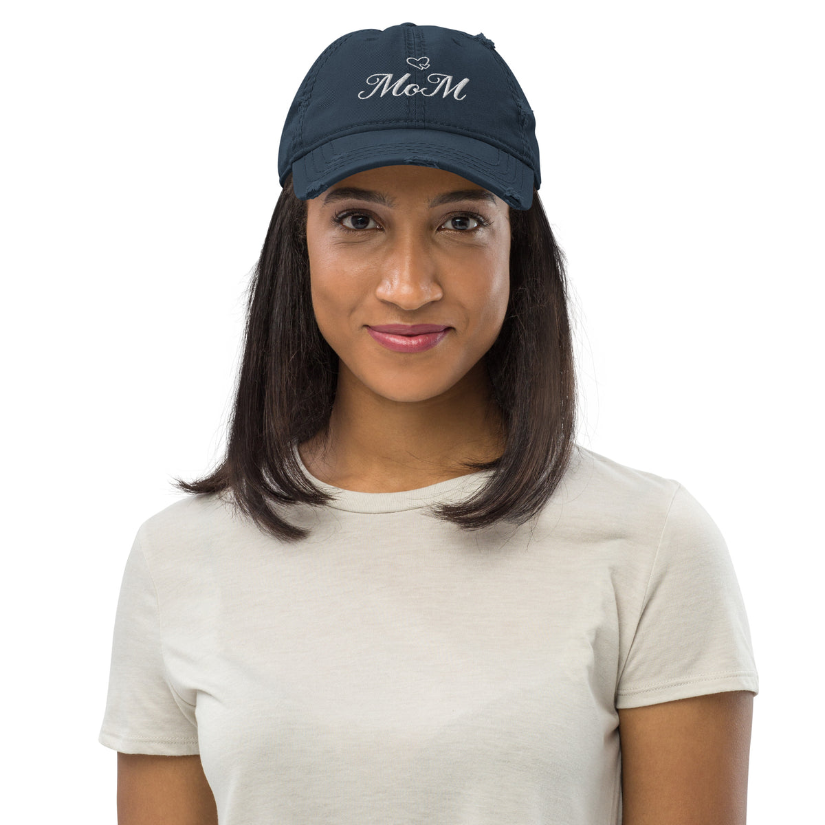 Subtle Statement - Mom Distressed Dad Hat - -